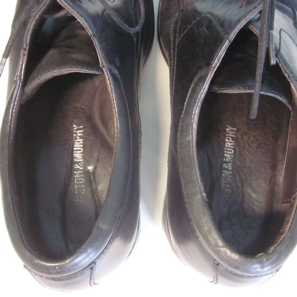 Johnston & Murphy Mens Lace Ups Black Leather 9 M